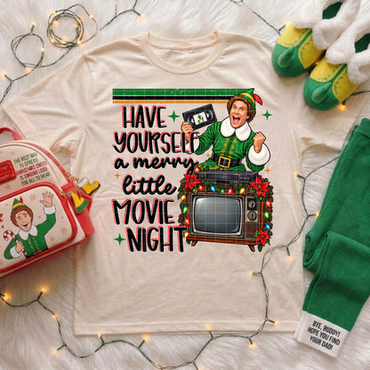 Merry Little Movie Night DTF Print