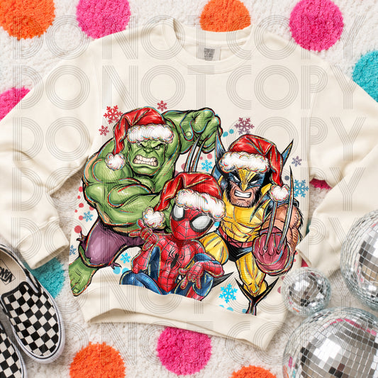 Super Hero Christmas DTF Print