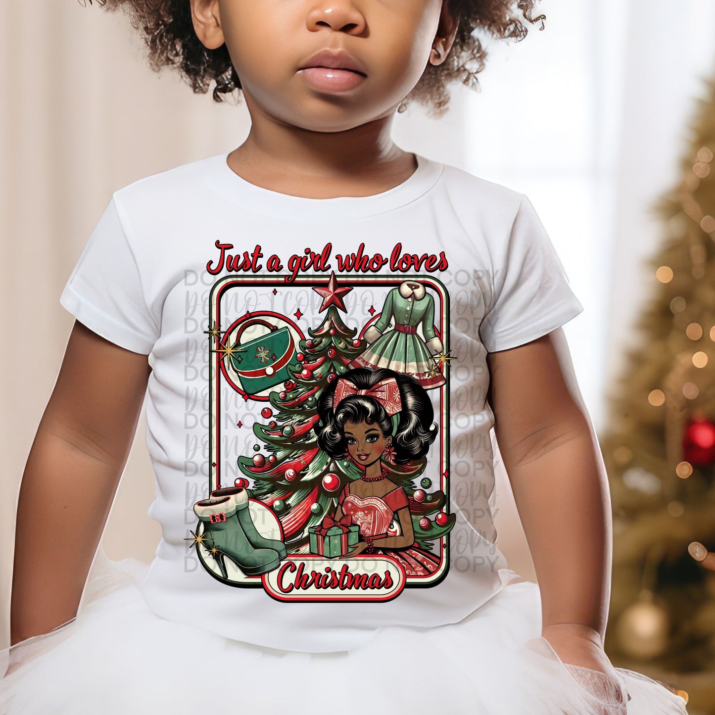 Just A Girl Who Loves Christmas DTF Print