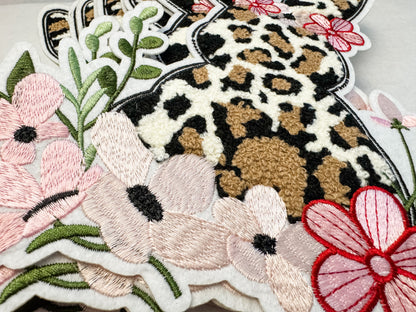 Embroidered Floral Bunny Iron On Transfer