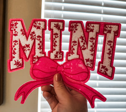 Pink Mama and Mini Chenille Iron On Transfer