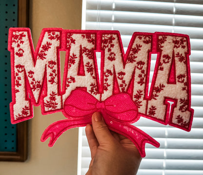 Pink Mama and Mini Chenille Iron On Transfer