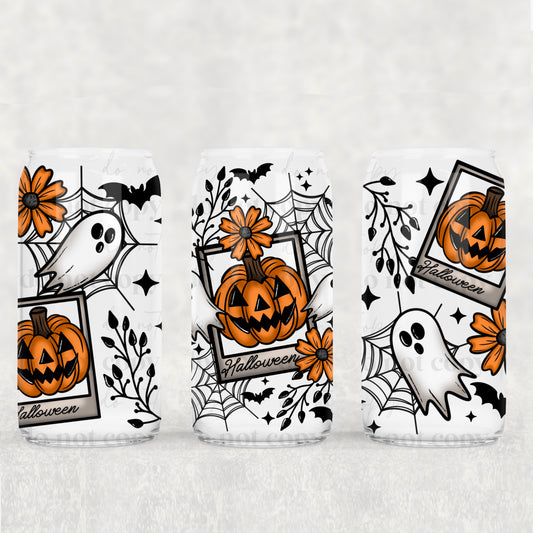 Halloween Card 16 oz Glass Wraps