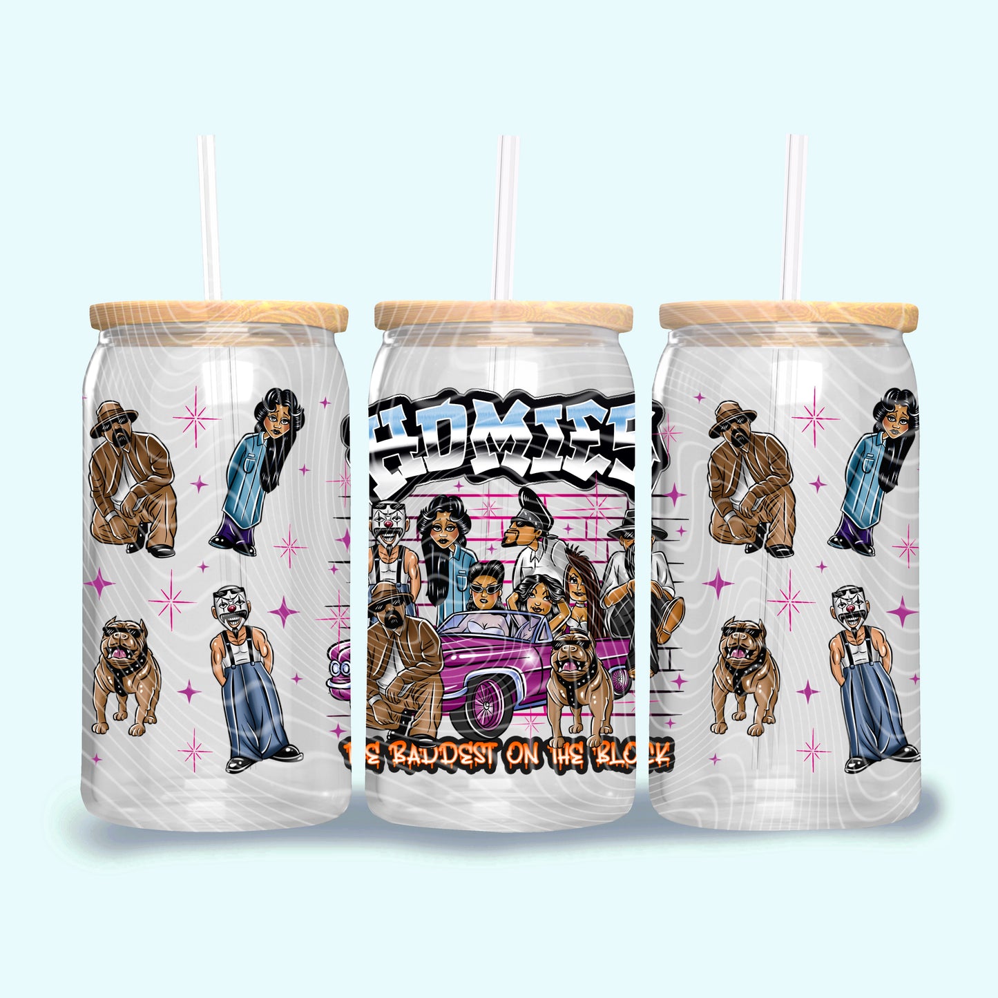 Homies 16 oz Glass Can Wrap