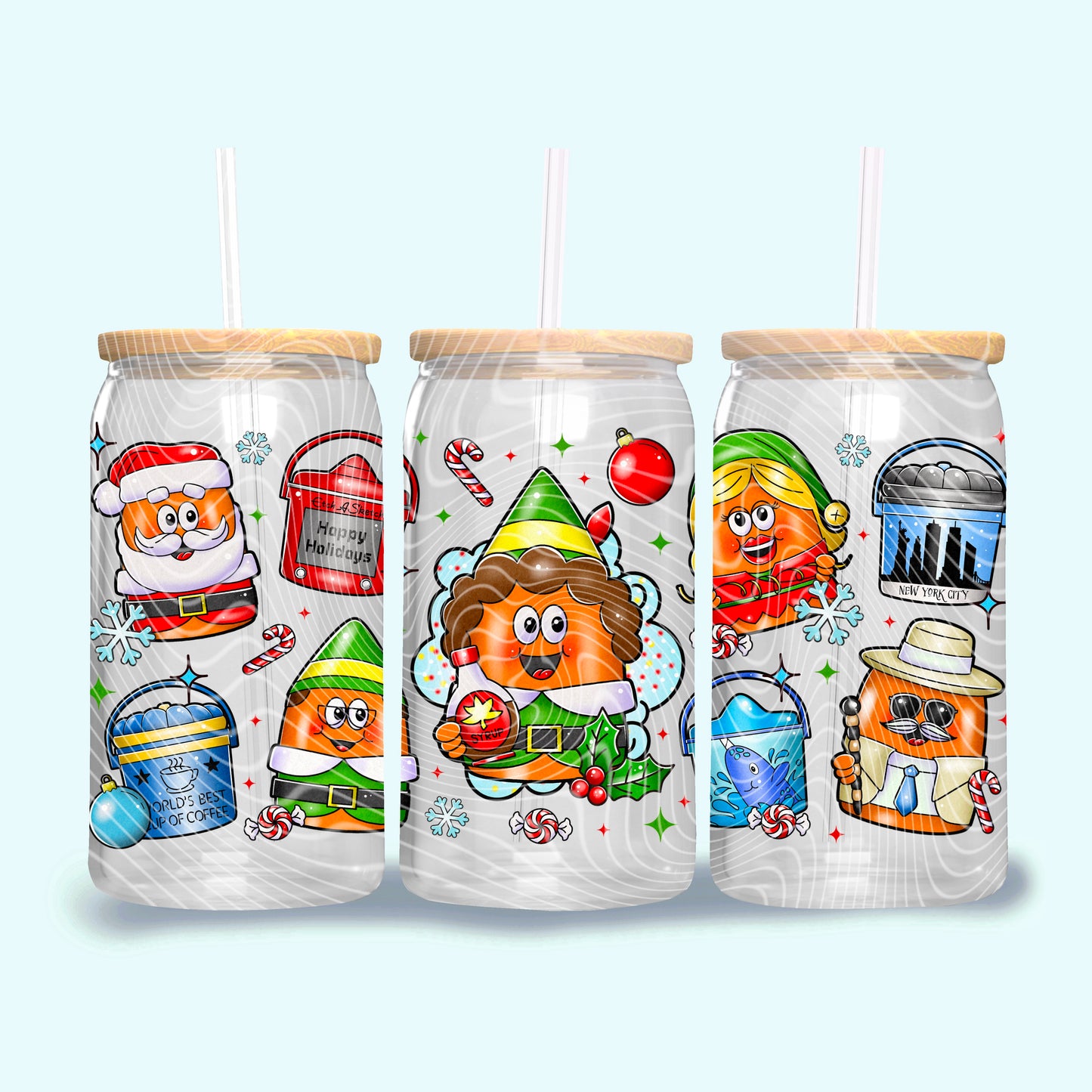 Elf Nuggets 16 oz Glass Can Wrap