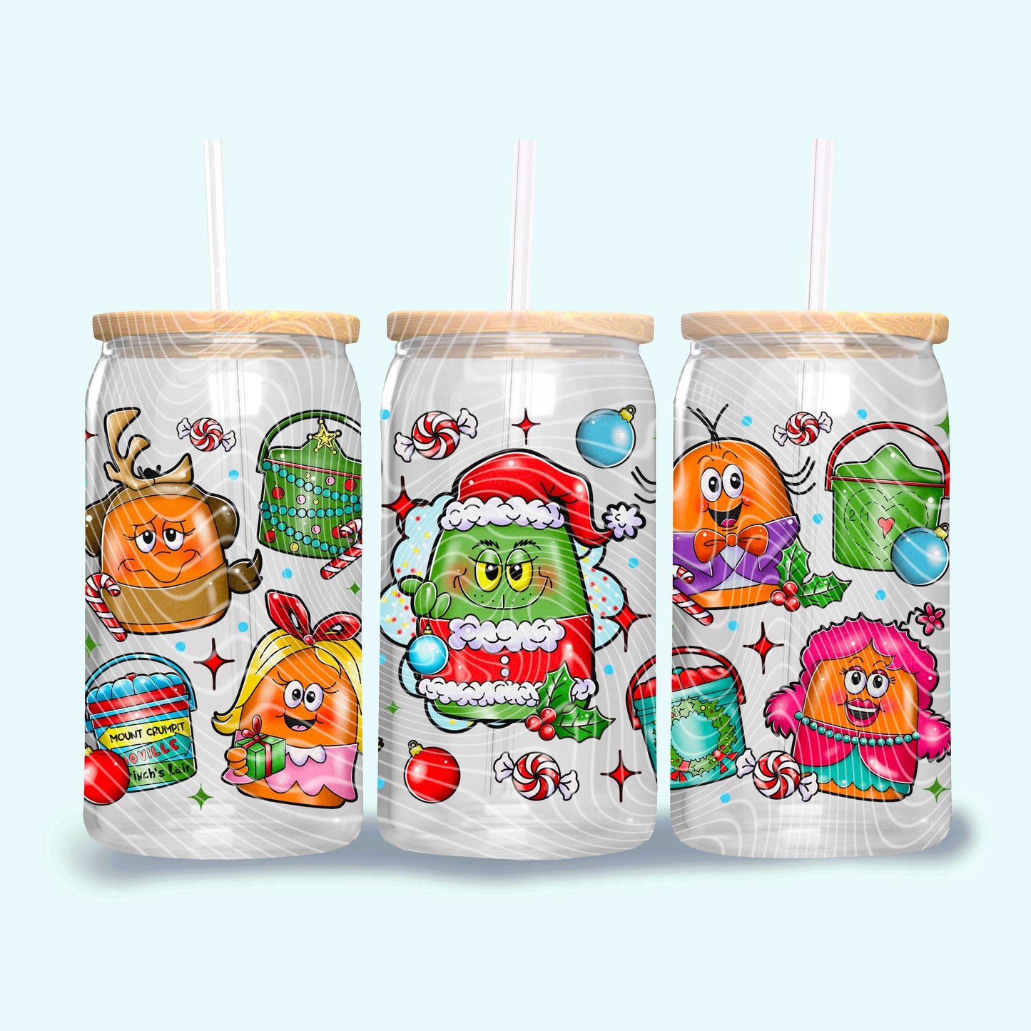 Whoville Nuggets 16 oz Glass Can Wrap