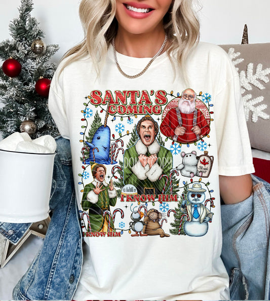 Santas Coming DTF Print