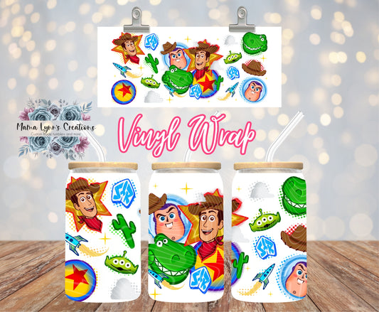 Buzz & Woody 16 oz Glass Can Wrap