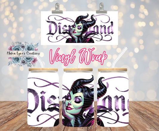 Maleficent Dream Land  16 oz Glass Can Wrap