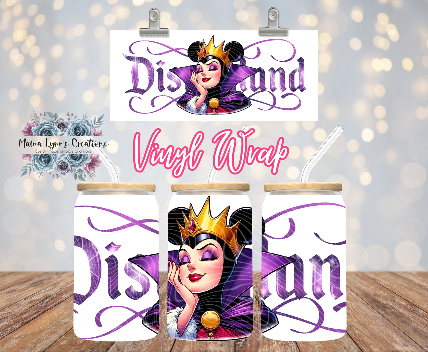 Evil Queen Dream Land  16 oz Glass Can Wrap