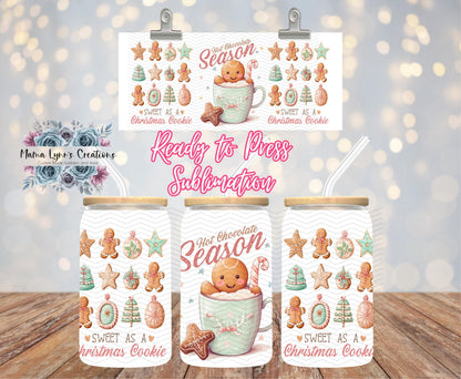 Hot Chocolate Season 16 oz Glass Can prints