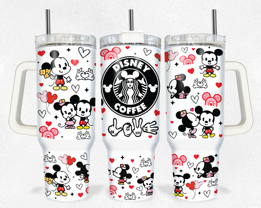 Mouse Love Valentines Coffee 40 oz Tumbler Prints