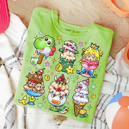 Ice Cream Mario & Friends DTF Print
