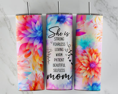 Neon Floral She Is Mom