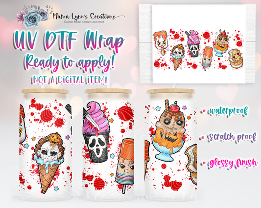 Horror Ice Cream Popsicles UVDTF Wrap