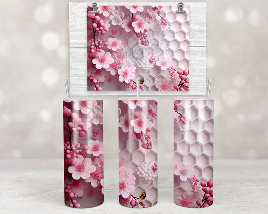 3D Pink Honeycomb Sakura