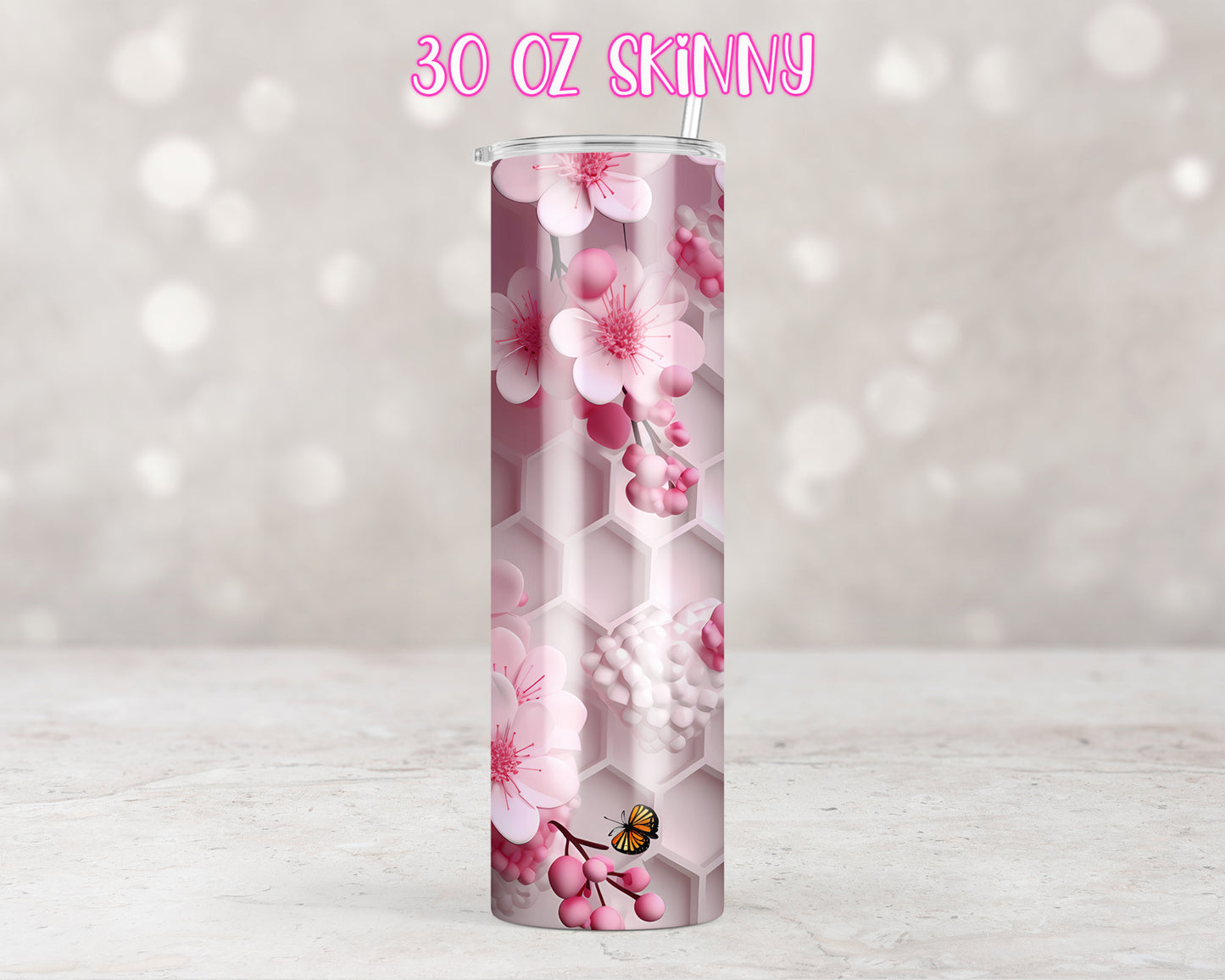 3D Pink Honeycomb Sakura