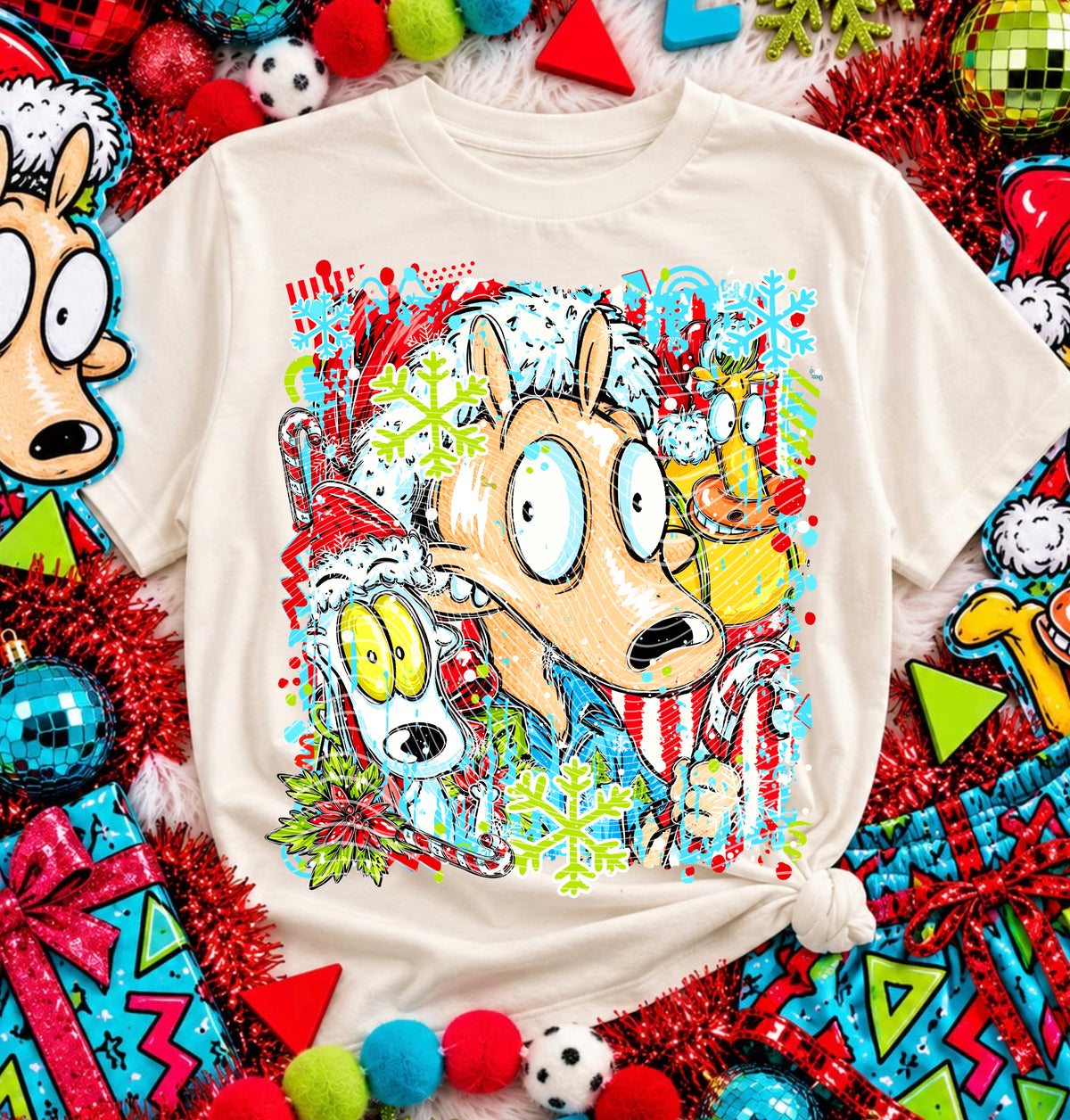 Rocko 90’s Christmas DTF Print