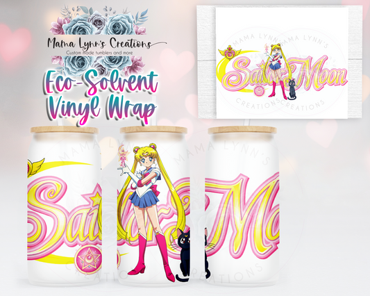 Sailor Moon 16 oz Glass Can Wrap