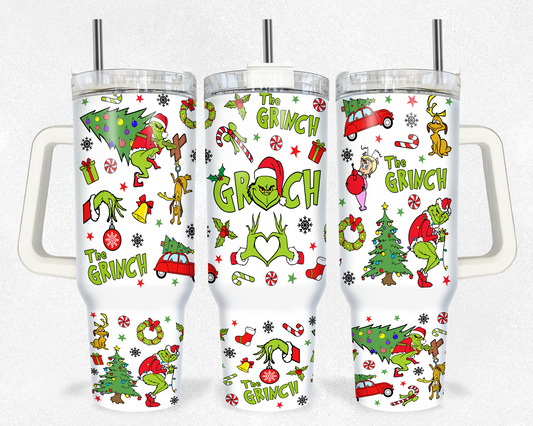 The Grinch Cars and Trees Scattered Christmas 40 oz Tumbler Prints