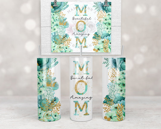 Green Floral Amazing Mom Design Transfers