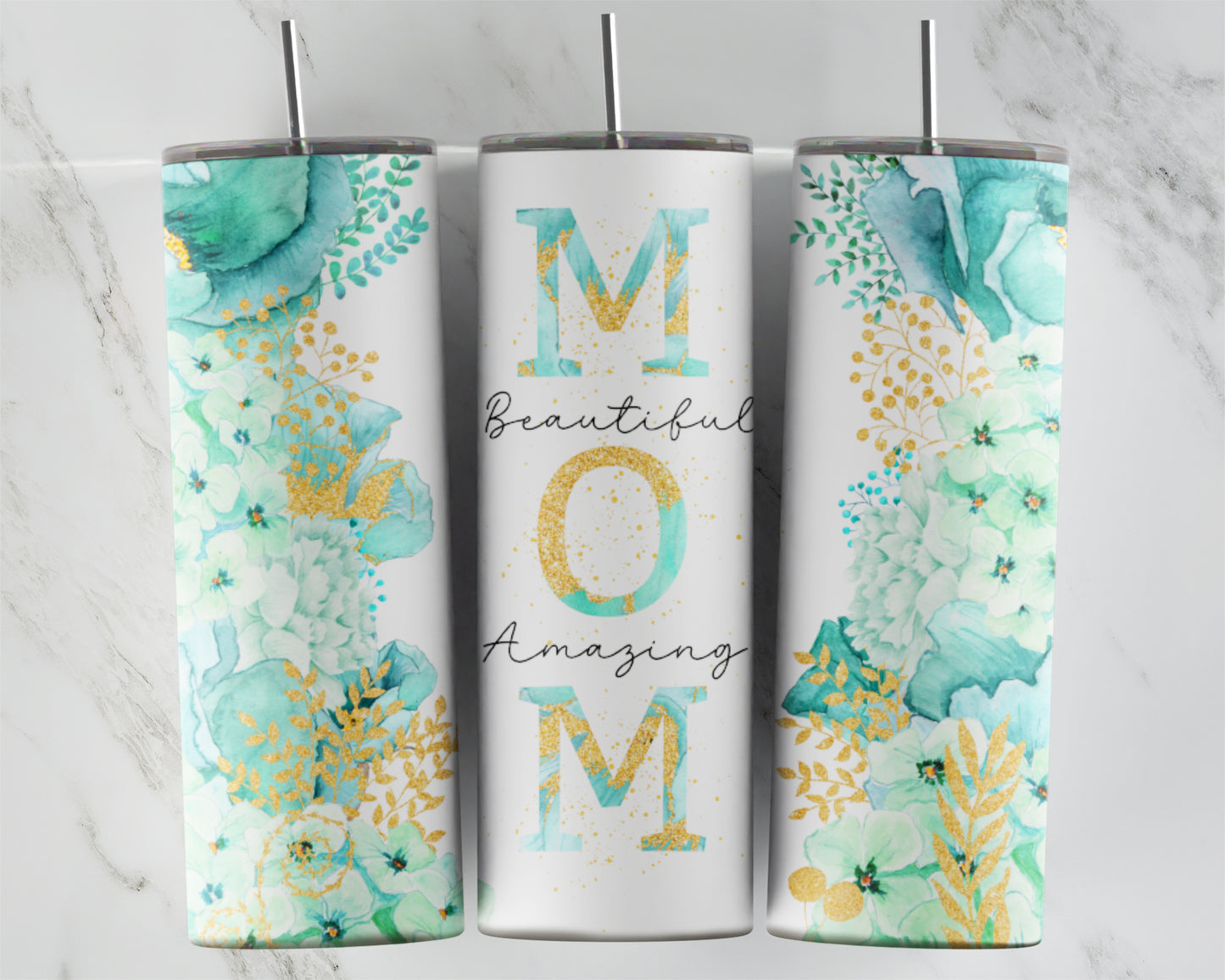 Green Floral Amazing Mom Design Transfers