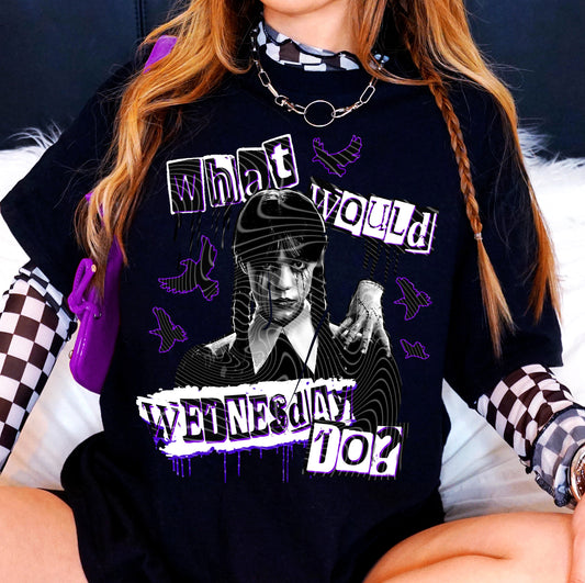 (Purple) What Would Wednesday Do DTF Prints