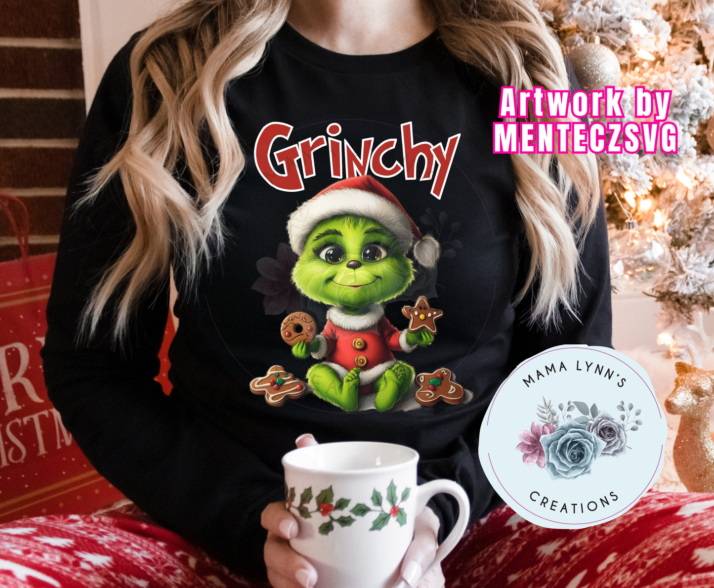 Gingerbread Grinchy Baby Grinch, Christmas Htv Transfer