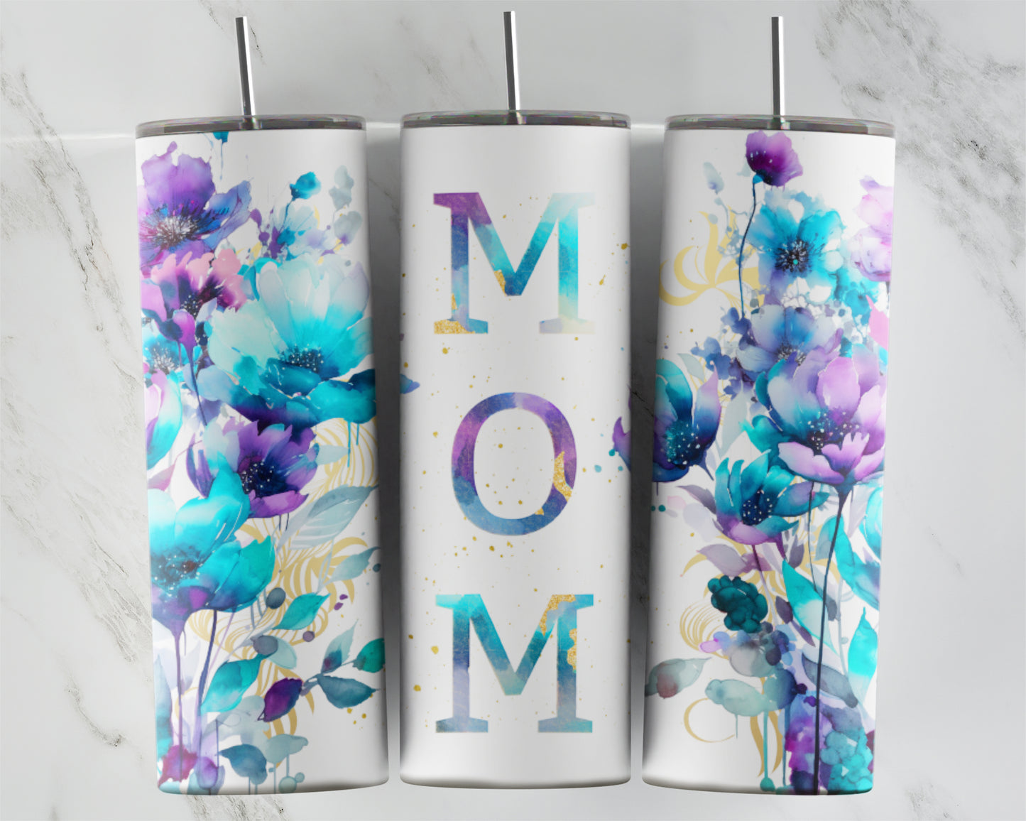 Blue Floral Mom Design Transfers