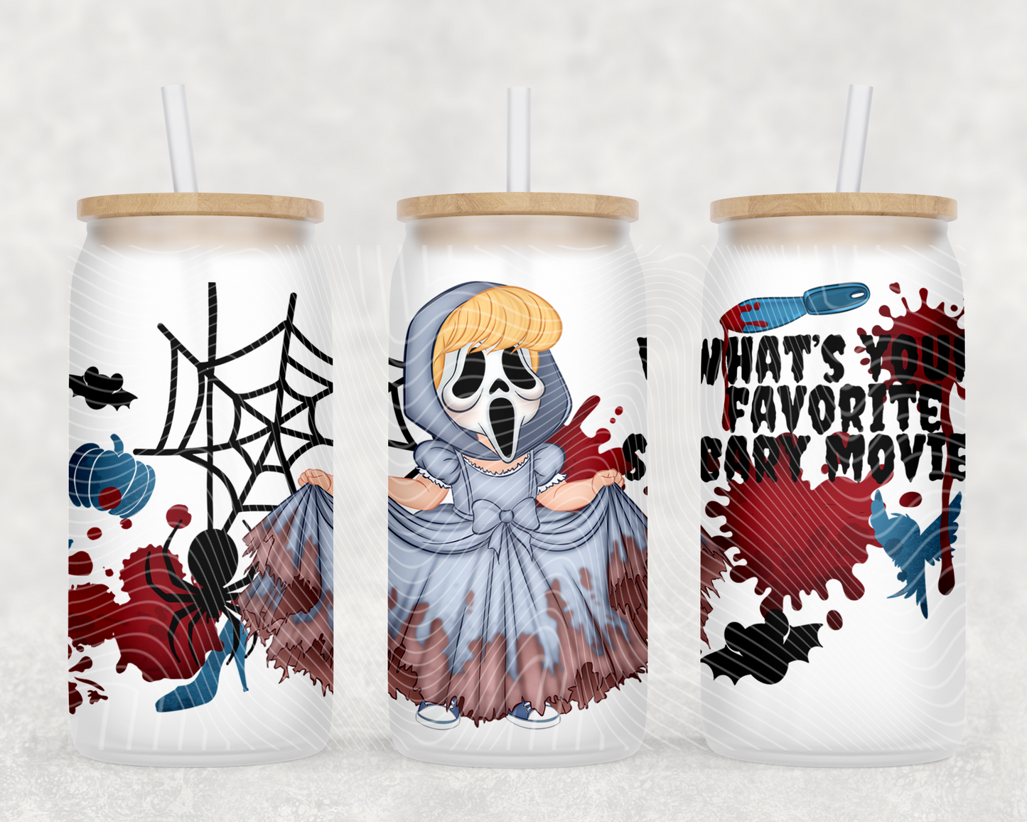 Horror Princess CinderScream 16 oz Glass Can Wrap