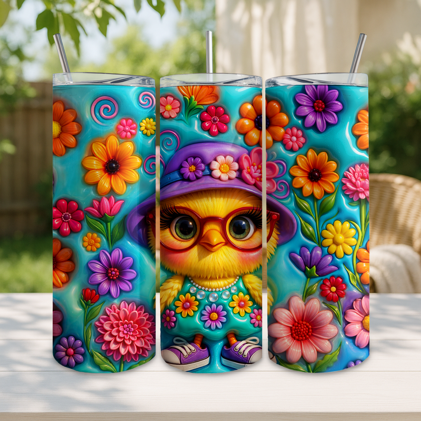Bright Spring Chick Tumbler Wrap