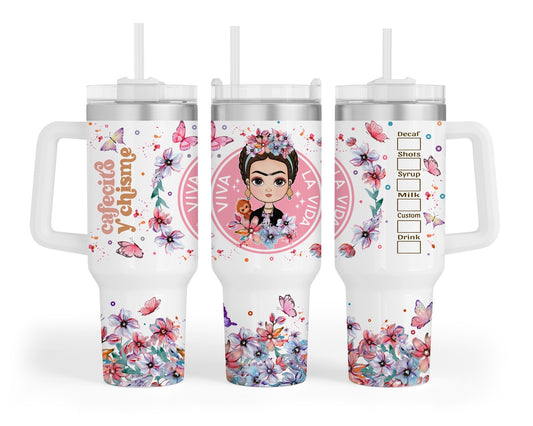 Frida Cafecito 40 oz Tumbler Prints