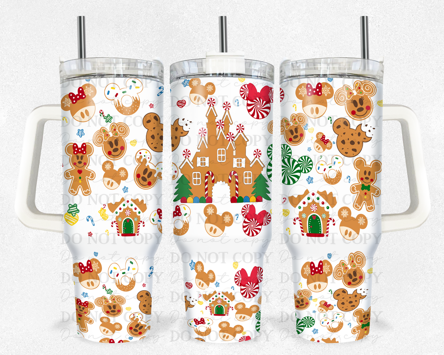 Christmas Mouse Gingerbread Cookies 40 oz Tumbler Print