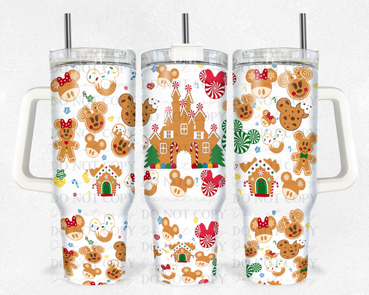 Christmas Mouse Gingerbread Cookies 40 oz Tumbler Print