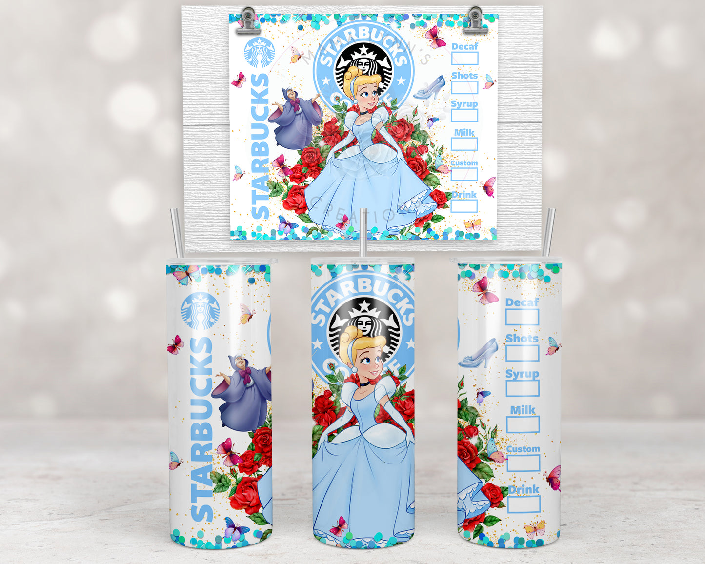 Fairy Godmother Princess Coffee Design Transfers