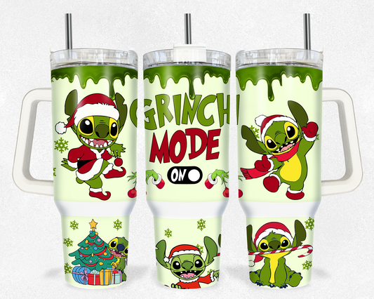 Christmas GrinchMode Stitch 40 oz Tumbler Prints