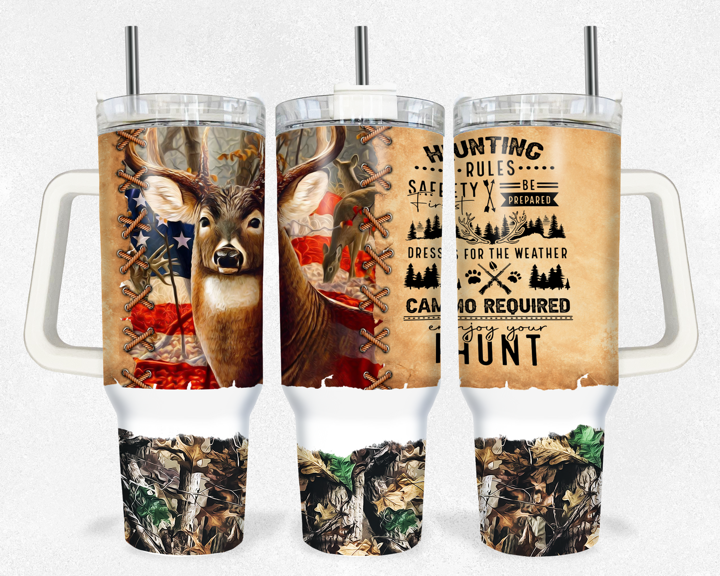 Hunting Rules 40 oz Tumbler Prints