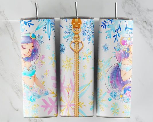 Blue Princess With Zipper for Purse Design Transfers