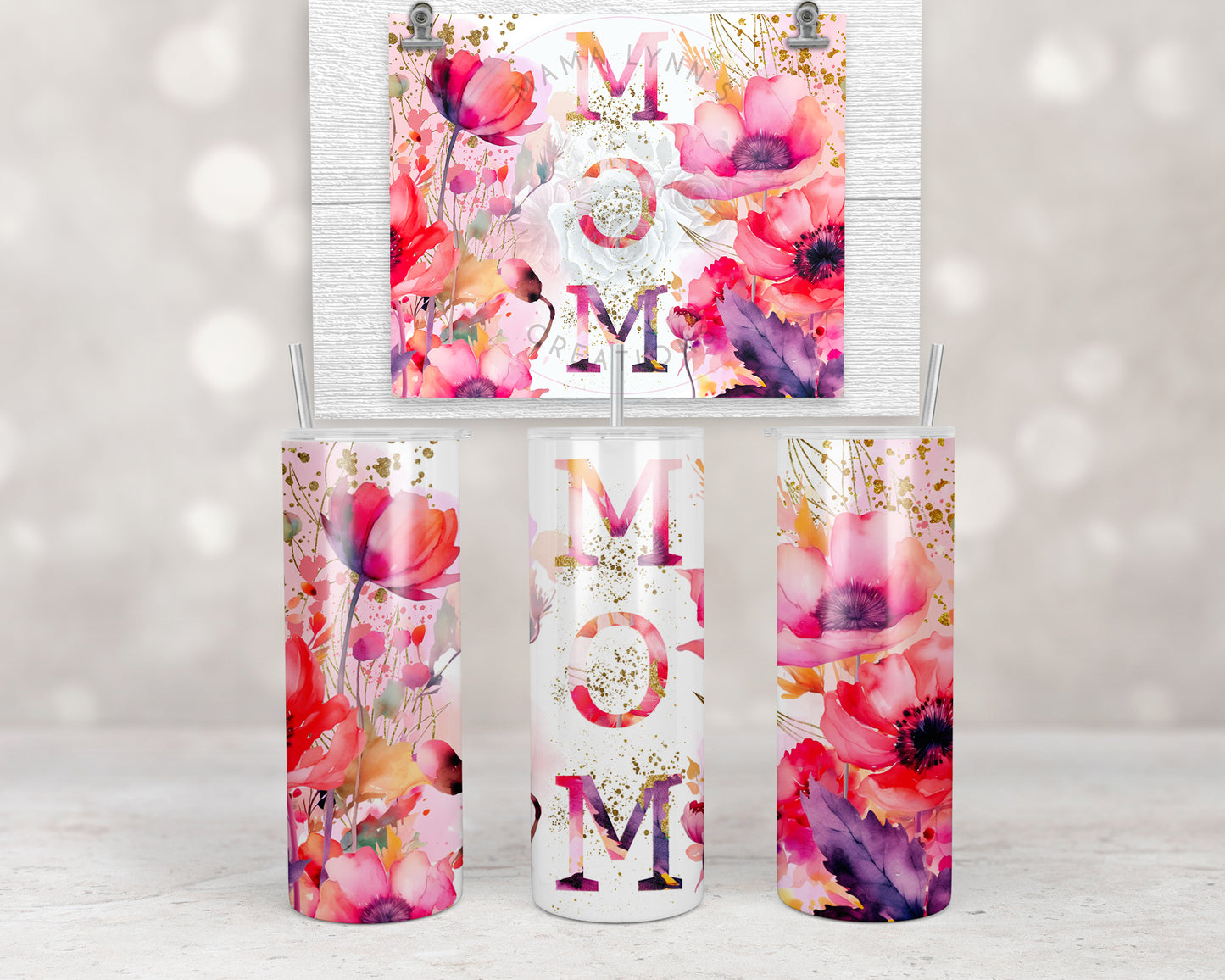 Pink Floral Mom Design Transfers