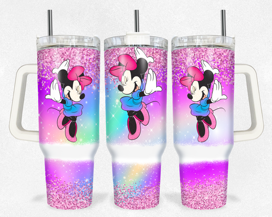 Purple Glitter Minnie 40 oz Tumbler Prints