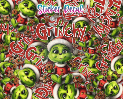 Grinchy Cookie Smiles Christmas 16 oz Glass Can prints