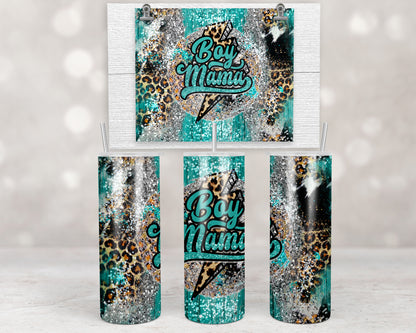 Boy Mama Teal Leopard