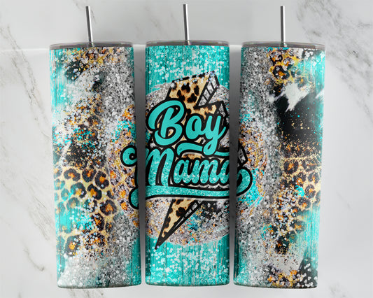 Boy Mama Teal Leopard Design Transfers