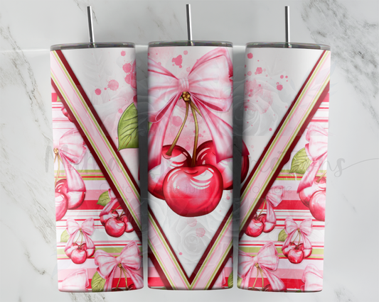 Cherries Bows and Stripes Vsplit Valentine