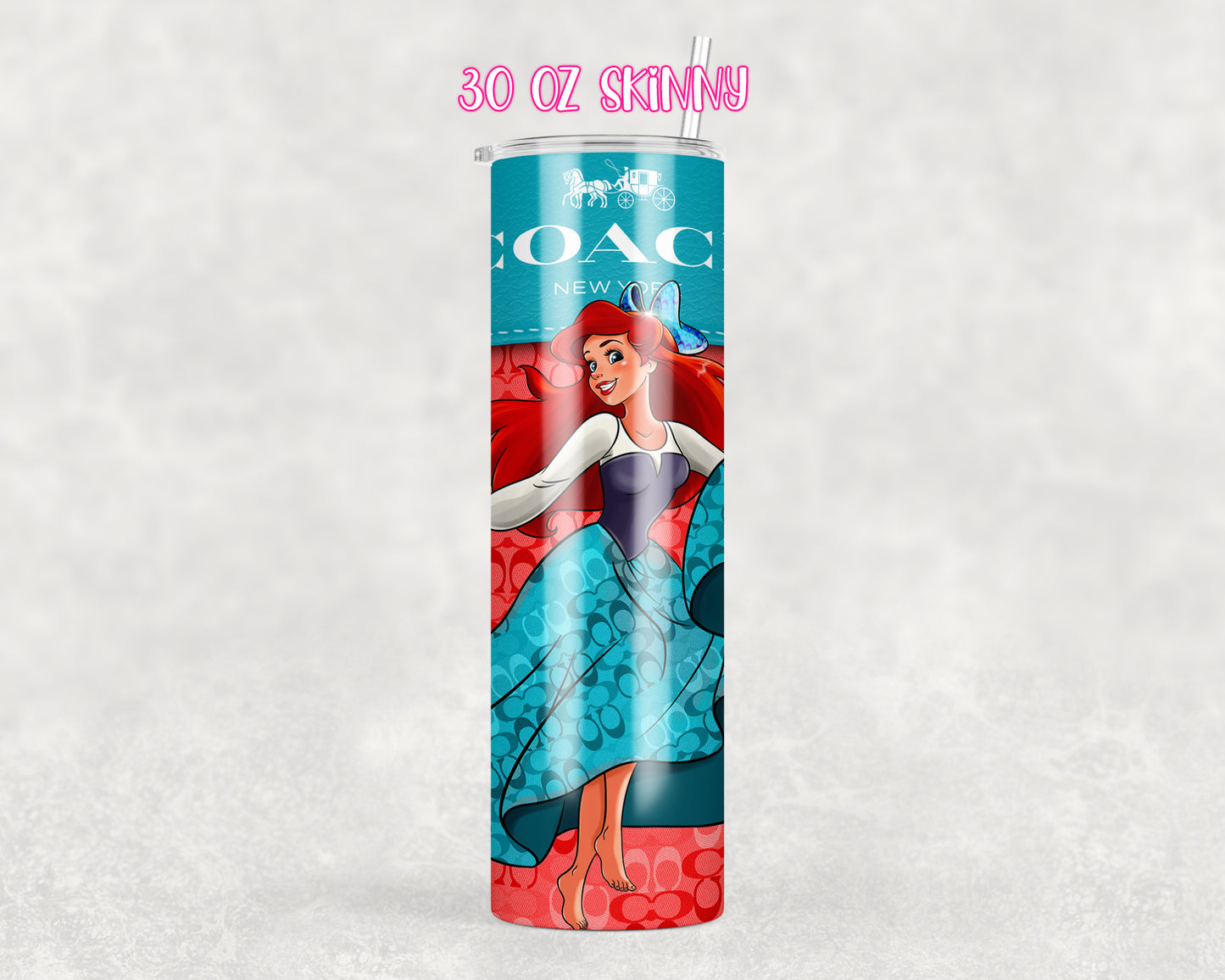 Designer Mermaid Princess Tumbler Transfers