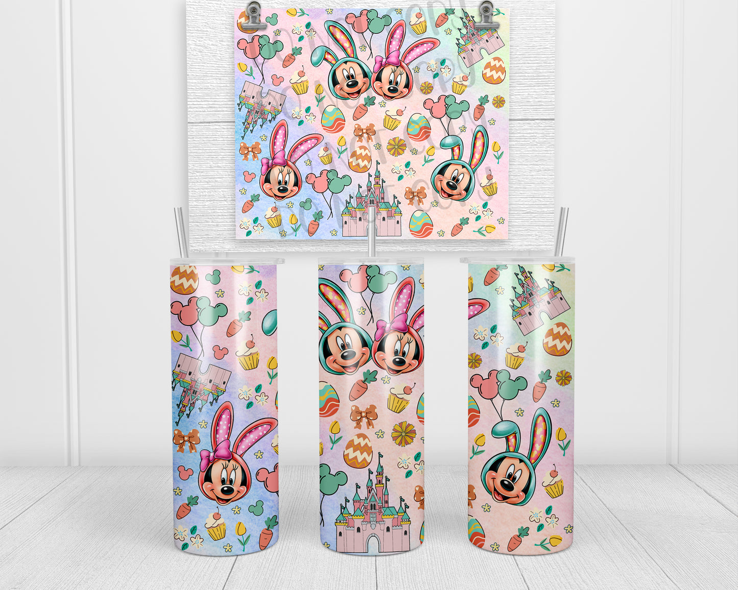 Easter Pastel Castle Friends Tumbler Transfers