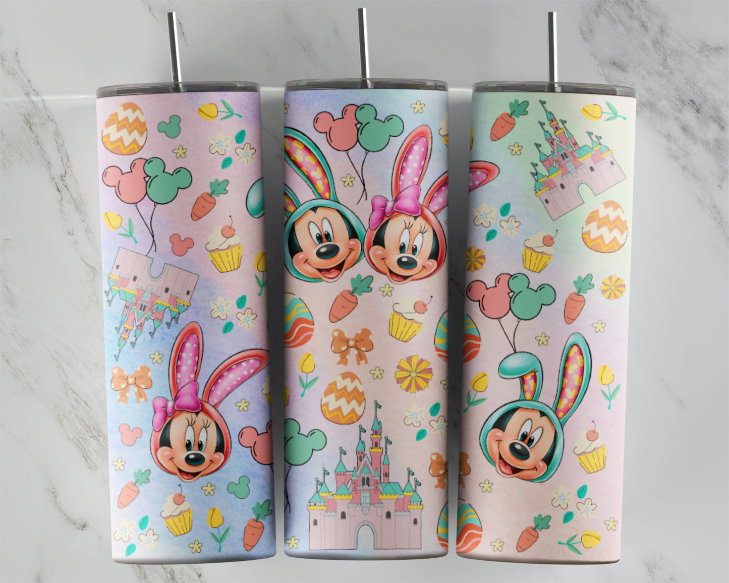 Easter Pastel Castle Friends Tumbler Transfers