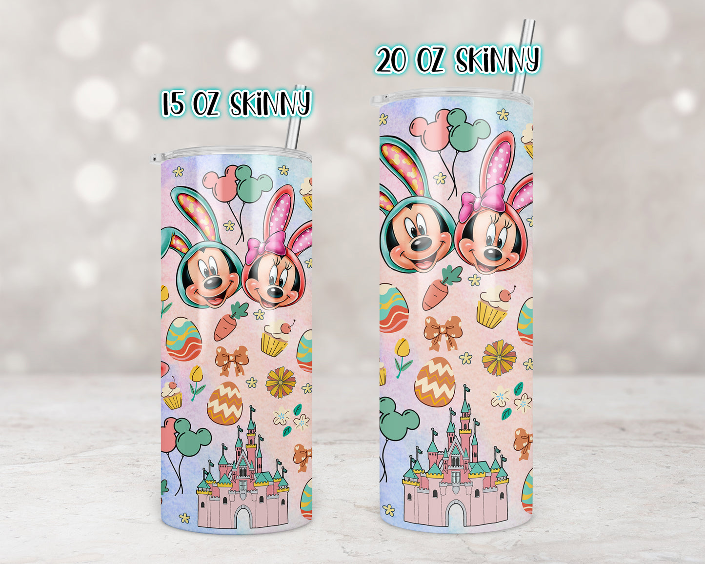 Easter Pastel Castle Friends Tumbler Transfers