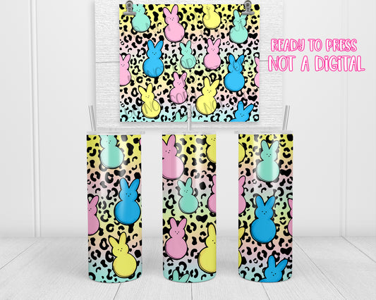 Leopard Easter Bunny Treats Tumbler Transfers