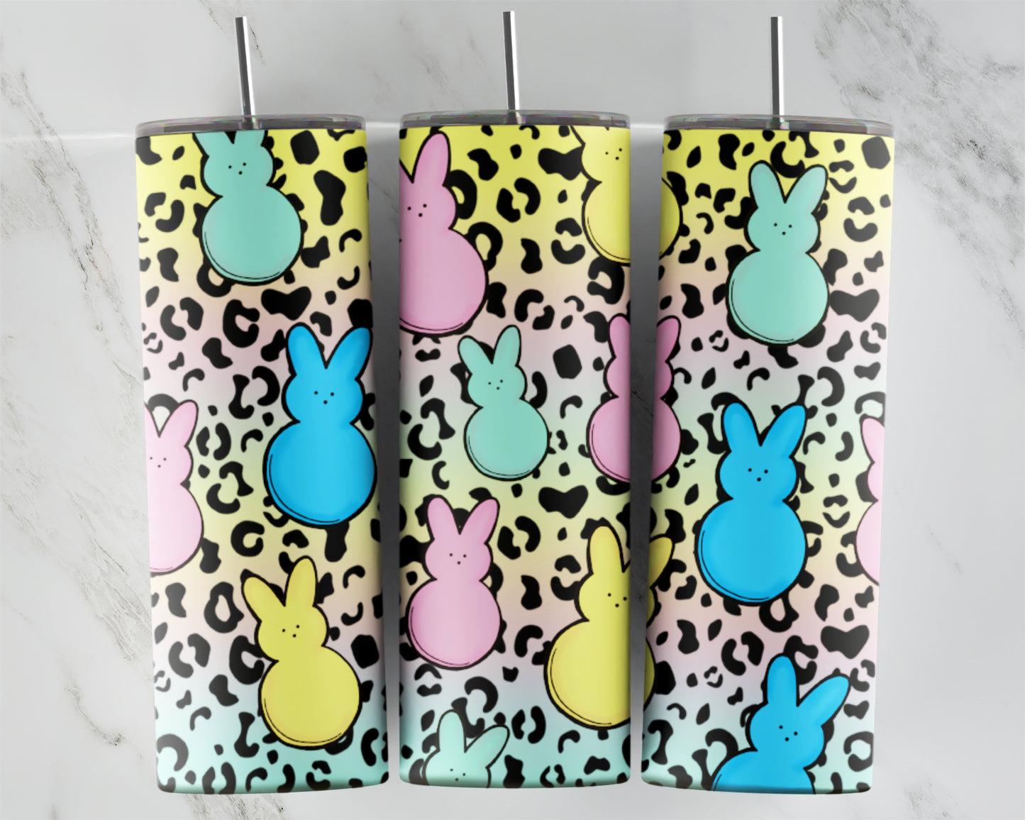 Leopard Easter Bunny Treats Tumbler Transfers